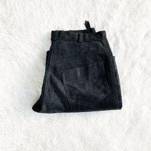 Paola Santini Black Textured Leather Pants SZ6